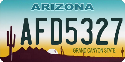 AZ license plate AFD5327