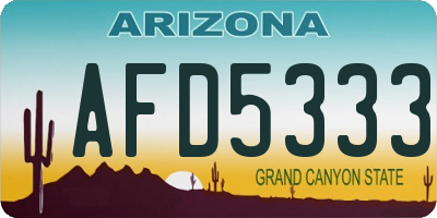 AZ license plate AFD5333