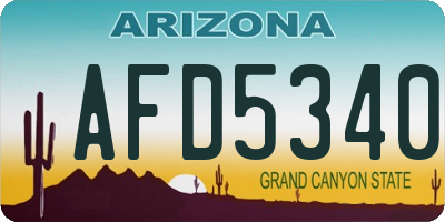 AZ license plate AFD5340