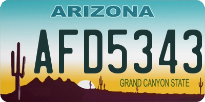 AZ license plate AFD5343