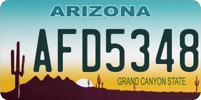 AZ license plate AFD5348