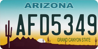 AZ license plate AFD5349