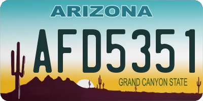 AZ license plate AFD5351