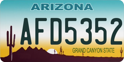 AZ license plate AFD5352