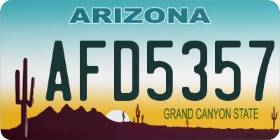 AZ license plate AFD5357
