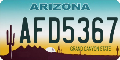 AZ license plate AFD5367
