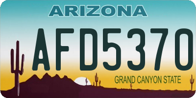 AZ license plate AFD5370