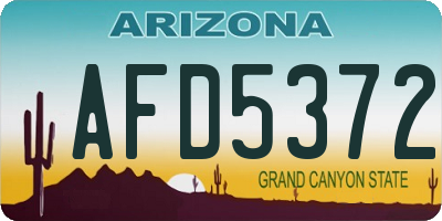 AZ license plate AFD5372