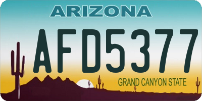 AZ license plate AFD5377