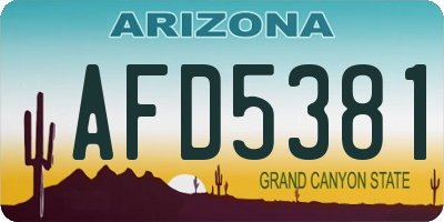 AZ license plate AFD5381