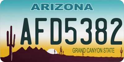 AZ license plate AFD5382
