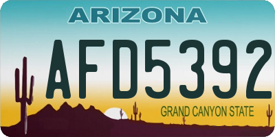 AZ license plate AFD5392