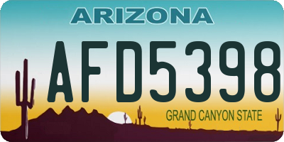 AZ license plate AFD5398