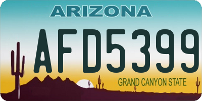 AZ license plate AFD5399