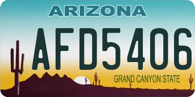 AZ license plate AFD5406