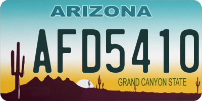 AZ license plate AFD5410