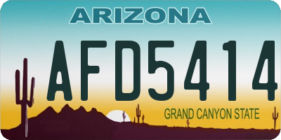 AZ license plate AFD5414