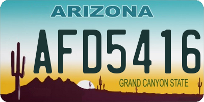 AZ license plate AFD5416