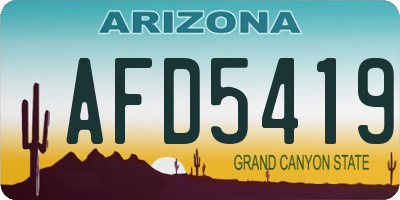 AZ license plate AFD5419