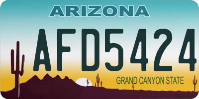 AZ license plate AFD5424
