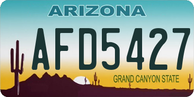 AZ license plate AFD5427