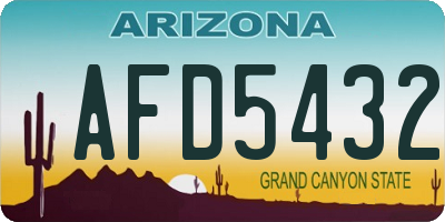 AZ license plate AFD5432