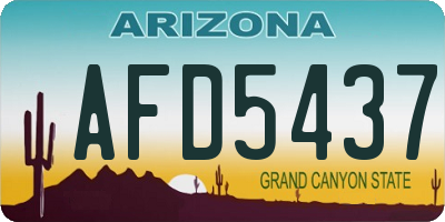 AZ license plate AFD5437