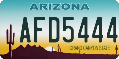 AZ license plate AFD5444