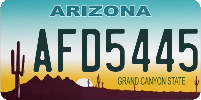 AZ license plate AFD5445