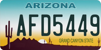 AZ license plate AFD5449