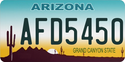 AZ license plate AFD5450