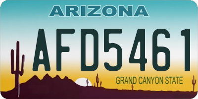 AZ license plate AFD5461
