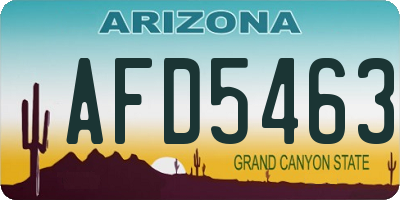 AZ license plate AFD5463