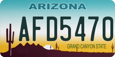 AZ license plate AFD5470