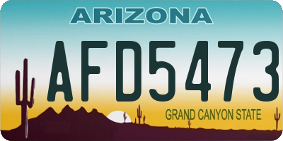 AZ license plate AFD5473