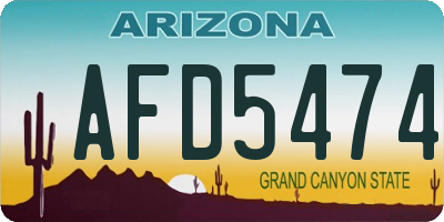 AZ license plate AFD5474