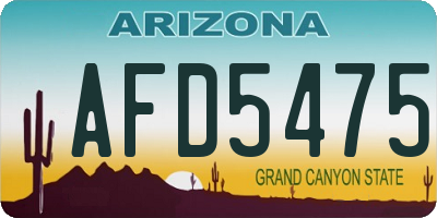AZ license plate AFD5475