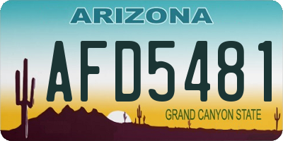 AZ license plate AFD5481