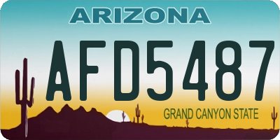 AZ license plate AFD5487
