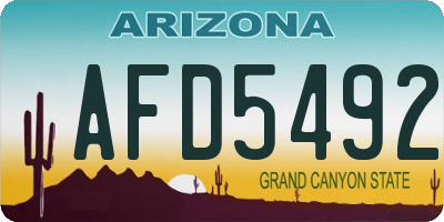 AZ license plate AFD5492