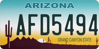 AZ license plate AFD5494