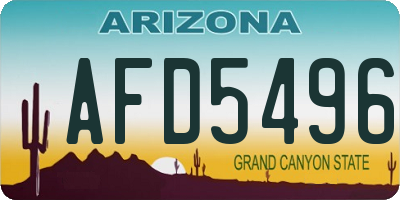 AZ license plate AFD5496