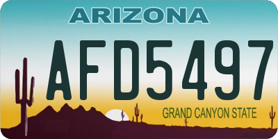 AZ license plate AFD5497