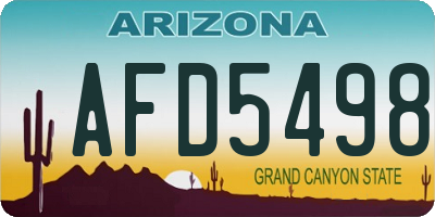 AZ license plate AFD5498