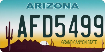 AZ license plate AFD5499