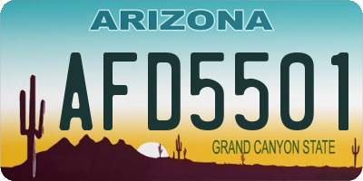 AZ license plate AFD5501