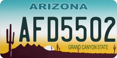 AZ license plate AFD5502