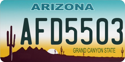 AZ license plate AFD5503