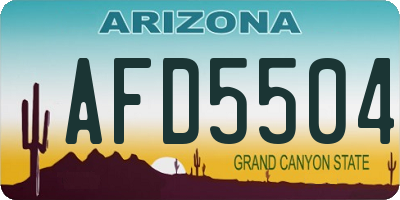 AZ license plate AFD5504