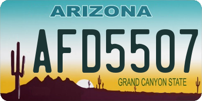 AZ license plate AFD5507